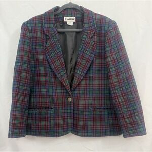 Vintage Joan‎ Leslie Blazer Jacket Womens Size 16P Petite Wool Blend 80s